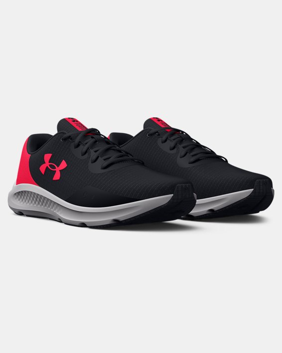 Men's UA Charged Pursuit 3 Tech Running Shoes, Black, pdpMainDesktop image number 3